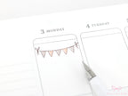 Pastel Bunting Flag Planner Stickers for Birthday & Celebration Planning