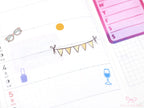 Pastel Bunting Flag Planner Stickers for Birthday & Celebration Planning