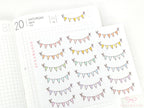 Pastel Bunting Flag Planner Stickers for Birthday & Celebration Planning