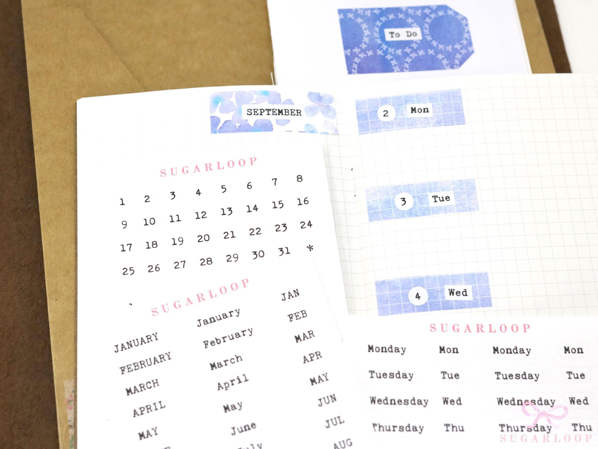 Dates  Months  Days Planner & Journal Stickers