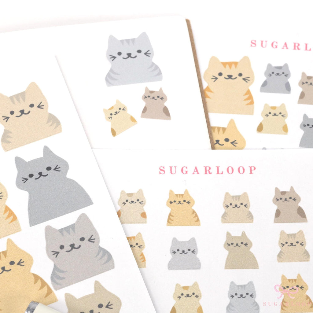 Cute Kawaii Cat Functional Sticker Labels for Bujo Planner Stickers