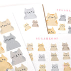 Cute Kawaii Cat Functional Sticker Labels for Bujo Planner Stickers