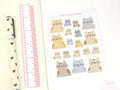 Cute Kawaii Cat Functional Sticker Labels for Bujo Planner Stickers