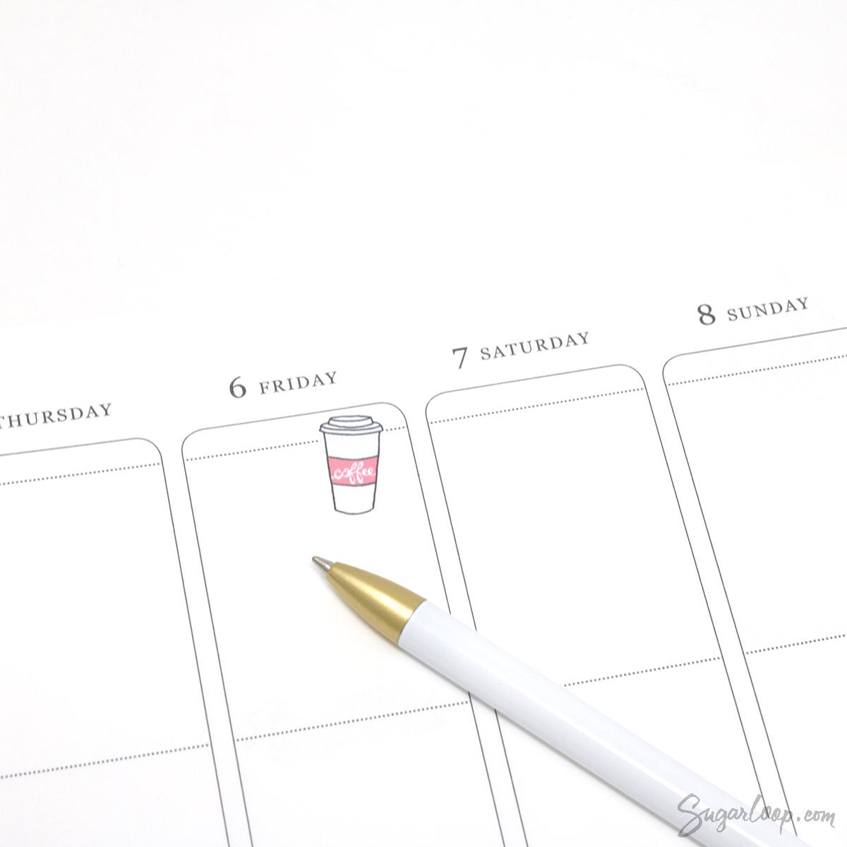 Coffee Cup Doodles Stickers for Planners, Bujos & Journals