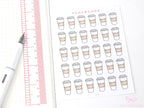Coffee Cup Doodles Stickers for Planners, Bujos & Journals