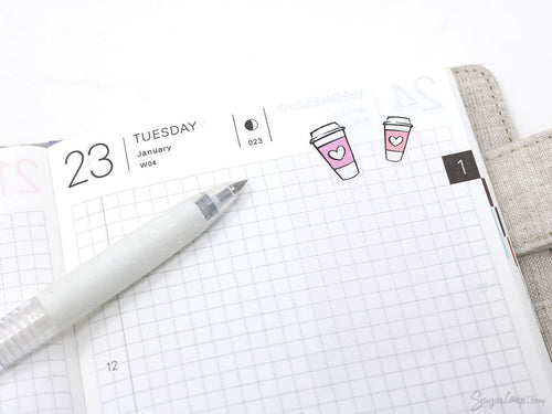 Cute Coffee To Go Cup Bujo Journal Planner Stickers: Rainbow