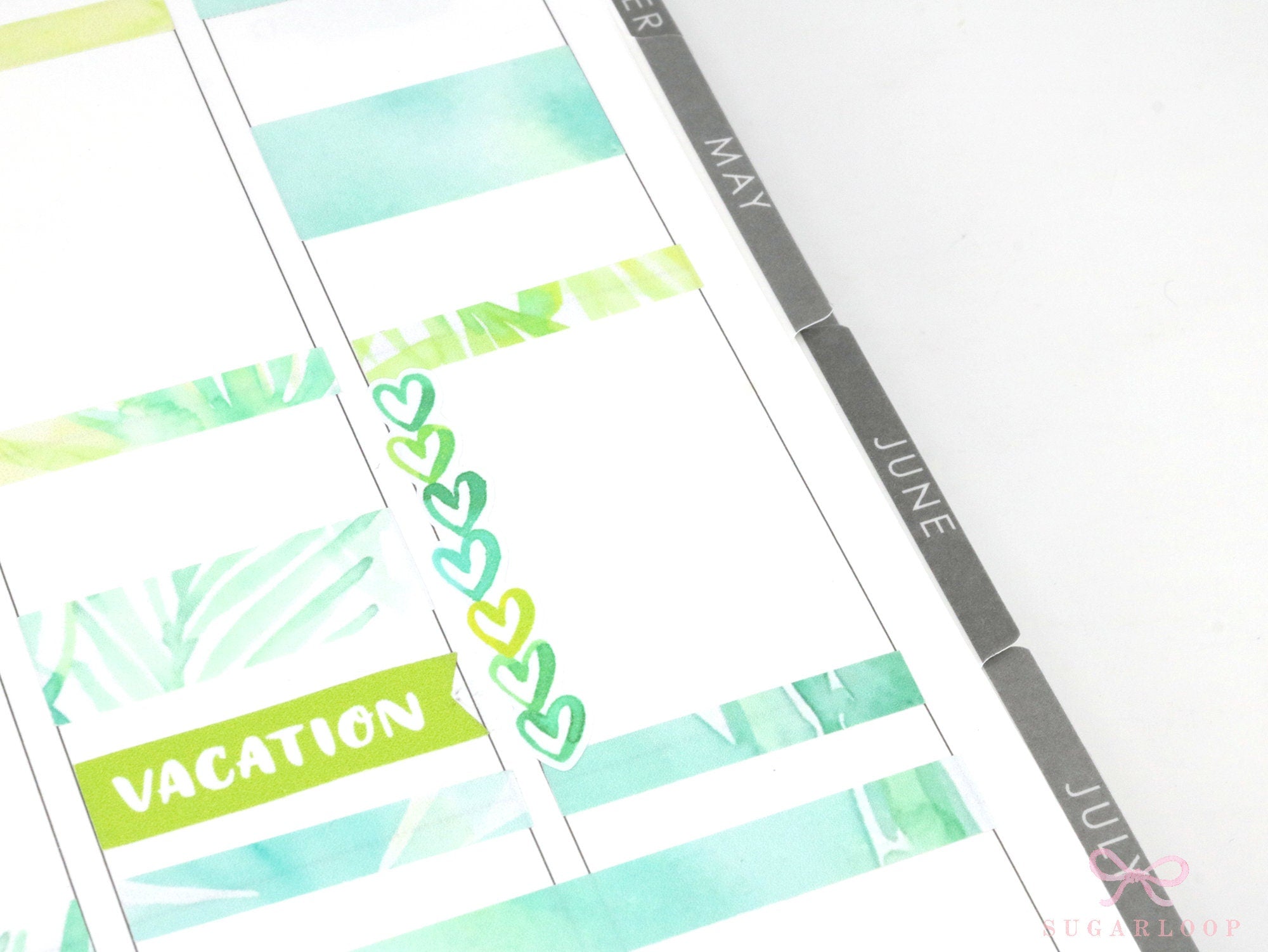 Heart Checklist Planner & Journal Stickers: Watercolor