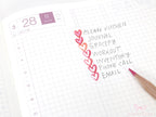 Heart Checklist Planner & Journal Stickers: Watercolor