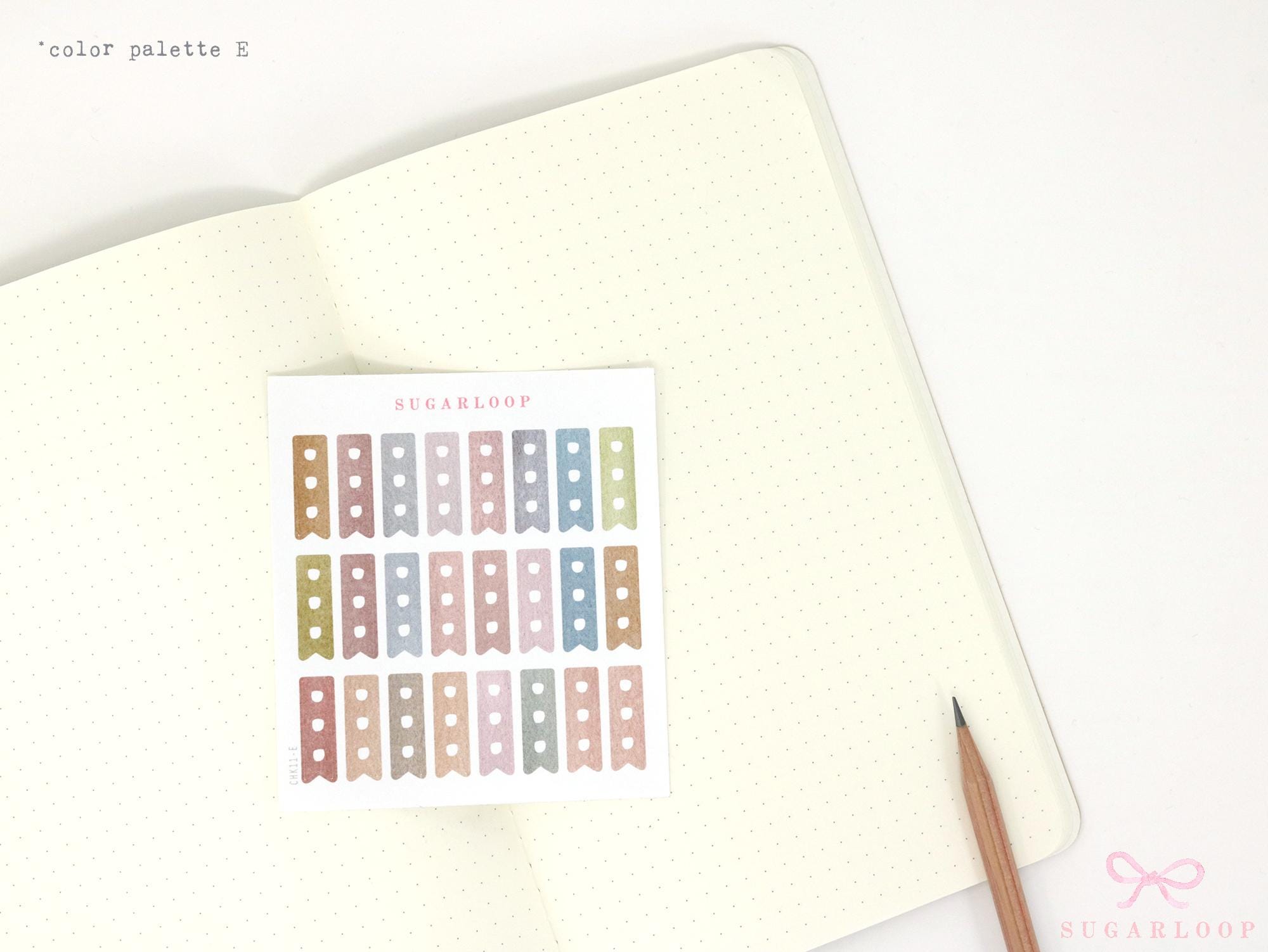 Watercolor Checklist Strips Planner & Journal Stickers: 3 Checkboxes