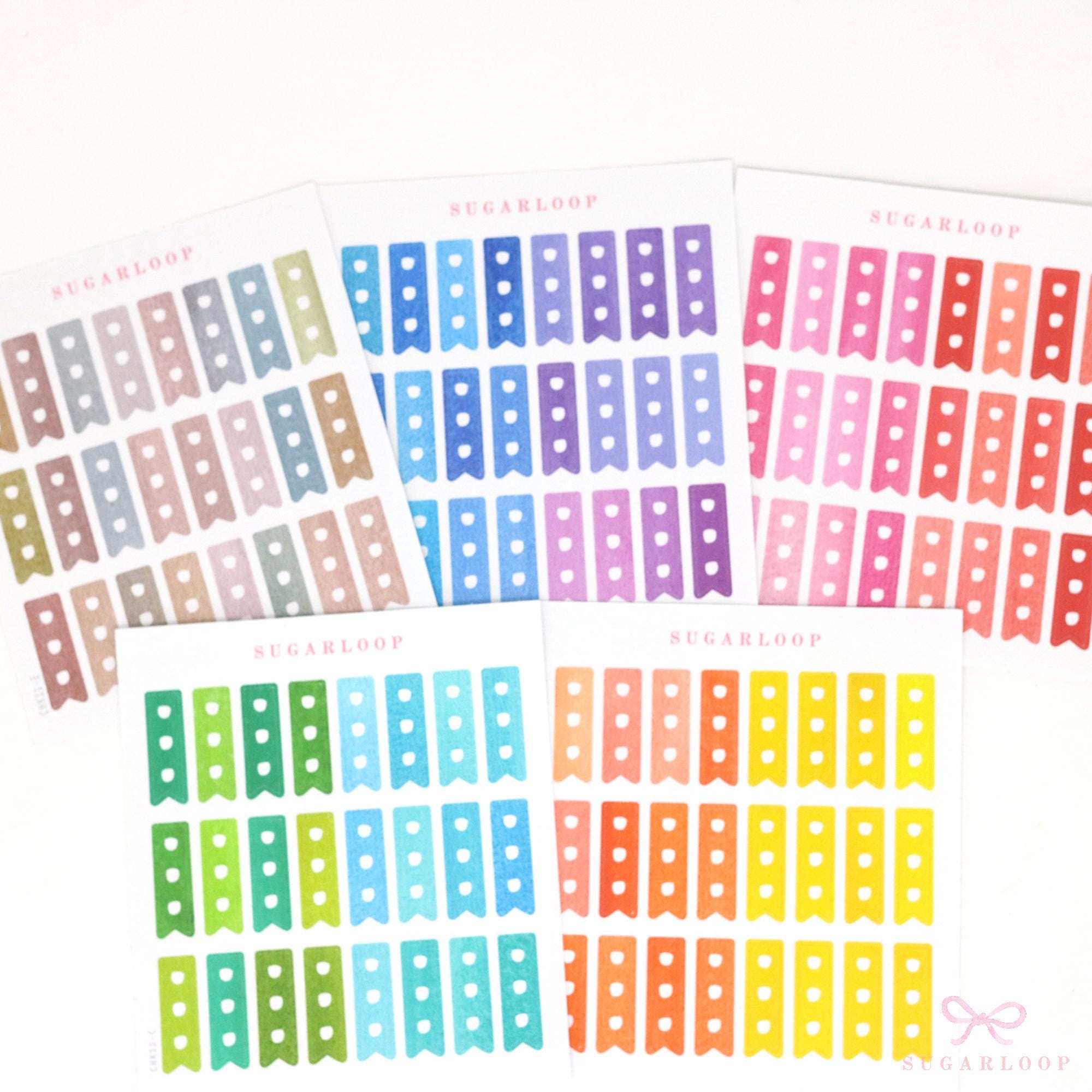 Watercolor Checklist Strips Planner & Journal Stickers: 3 Checkboxes