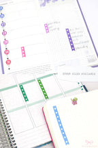 Watercolor Checklist Strips Planner & Journal Stickers: 3 Checkboxes