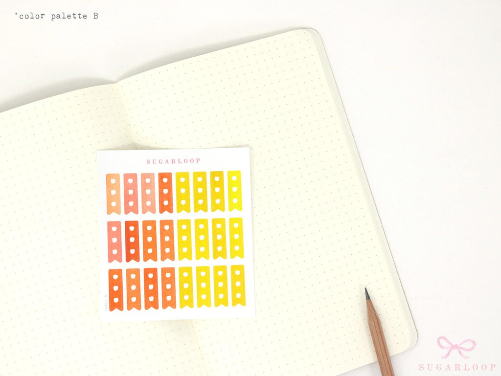 Watercolor Checklist Strips Planner & Journal Stickers: 3 Checkboxes