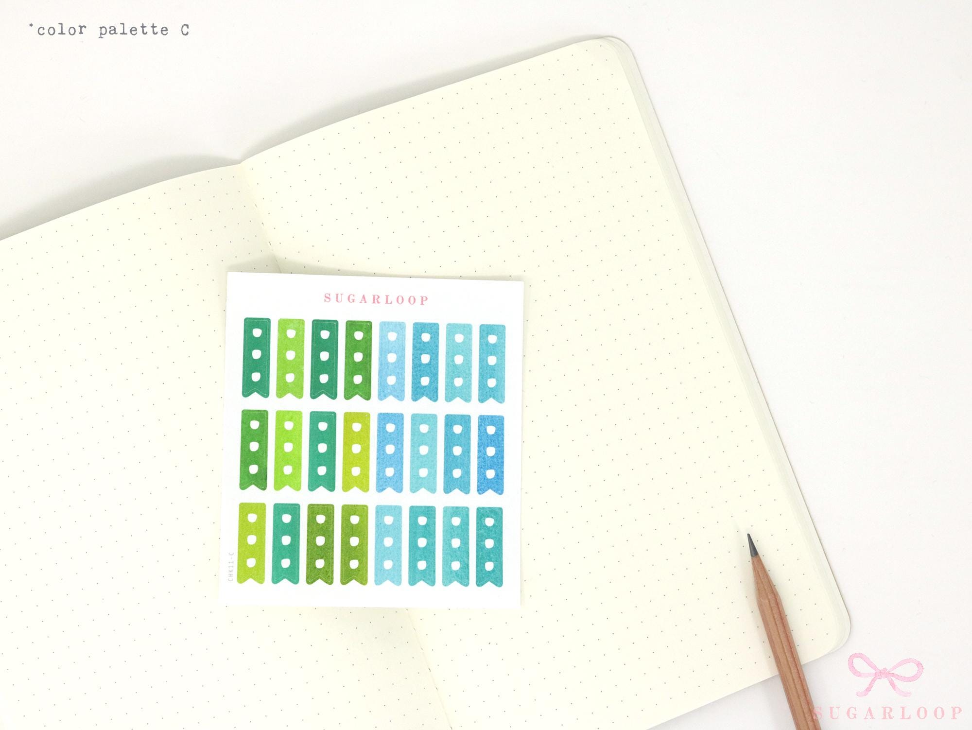 Watercolor Checklist Strips Planner & Journal Stickers: 3 Checkboxes