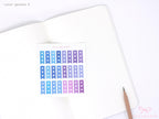 Watercolor Checklist Strips Planner & Journal Stickers: 3 Checkboxes