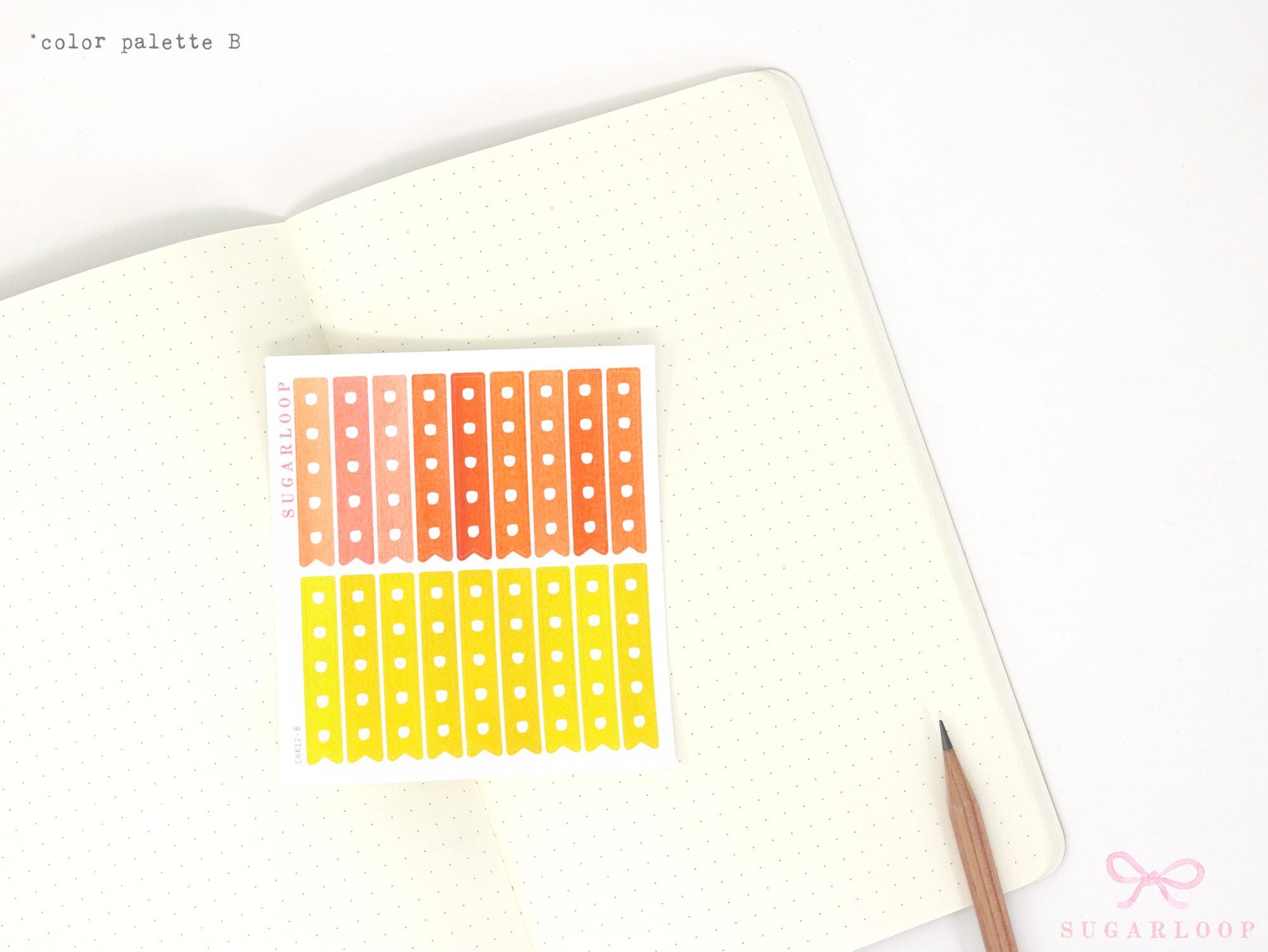 Watercolor Checklist Strips Planner & Journal Stickers: 5 Checkboxes