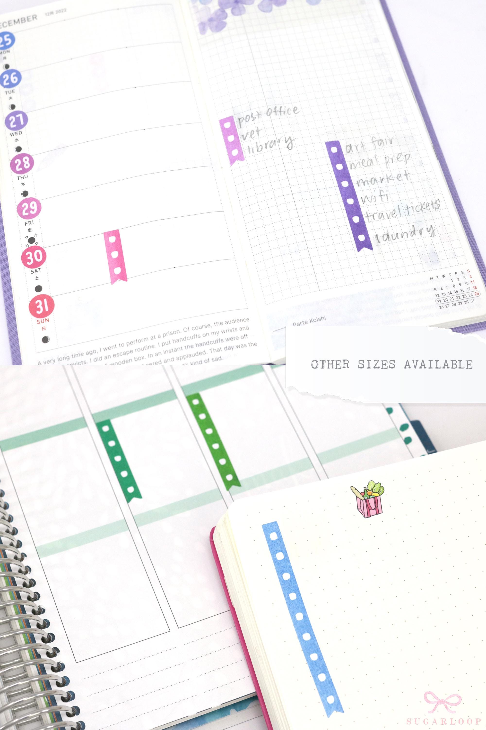 Watercolor Checklist Strips Planner & Journal Stickers: 9 Checkboxes