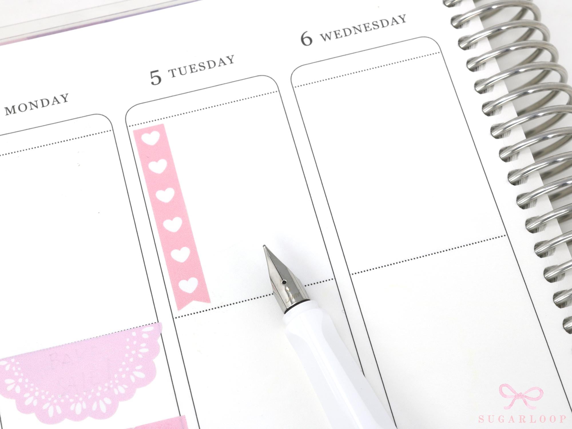 Pastel Heart Checklist Strip Stickers for Planners & Journals