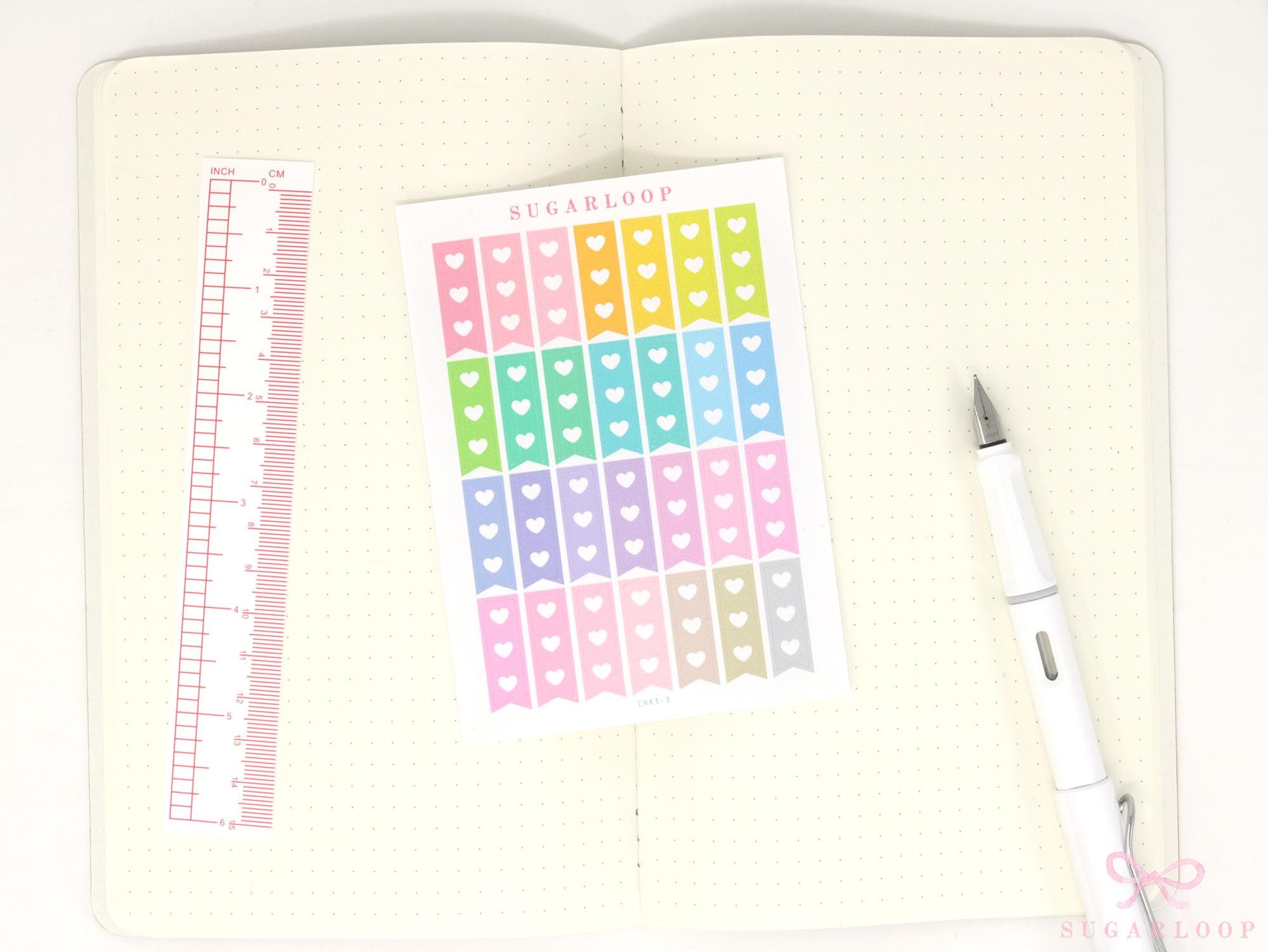 Pastel Heart Checklist Strip Stickers for Planners & Journals