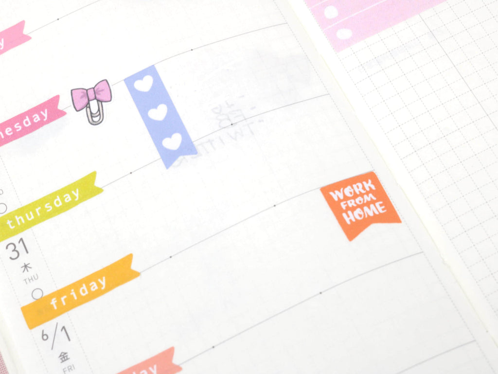 Pastel Heart Checklist Strip Stickers for Planners & Journals
