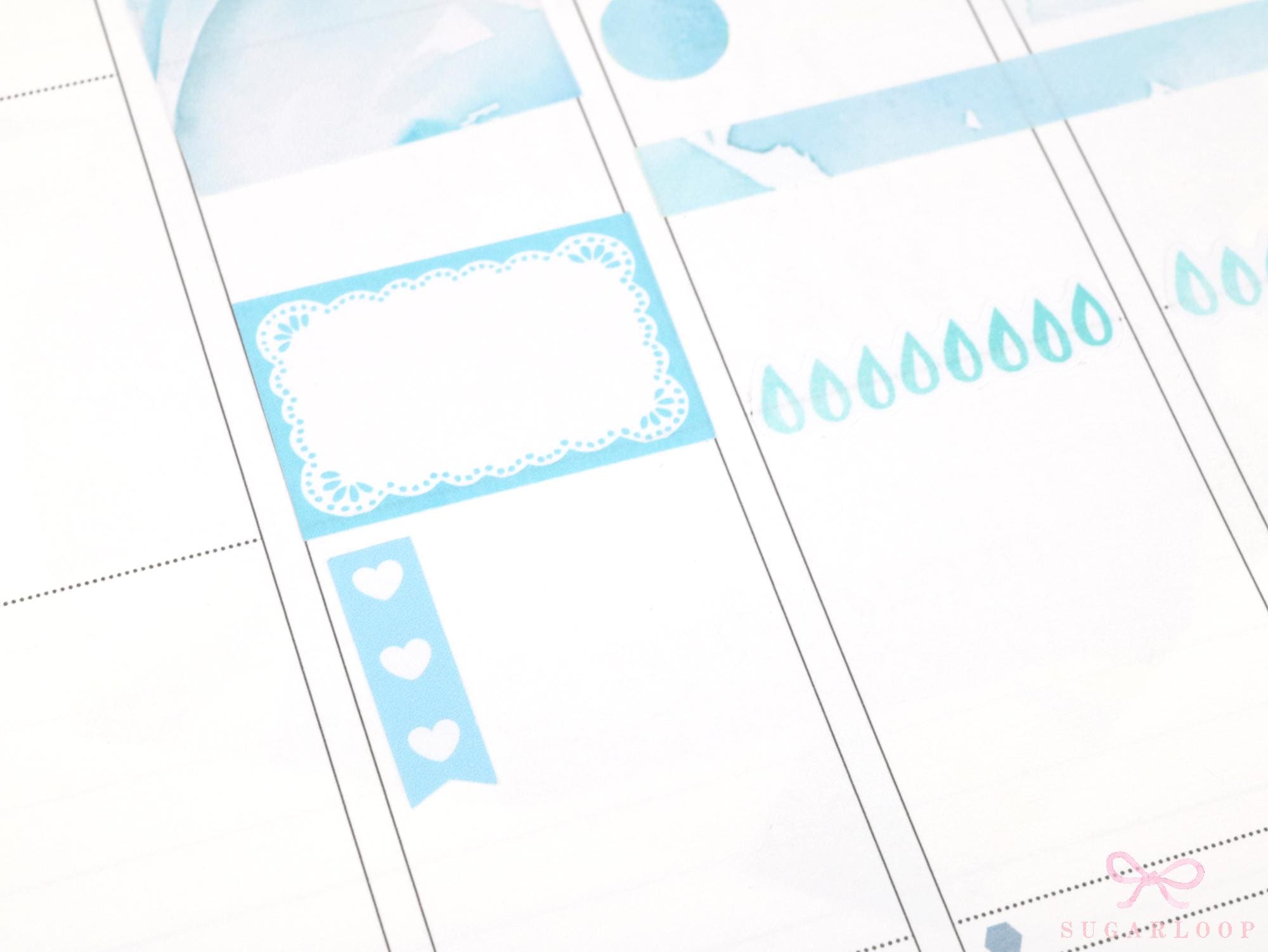 Pastel Heart Checklist Strip Stickers for Planners & Journals