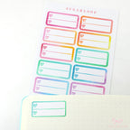 Heart Checklist Appointment Label Bujo Planner Stickers: Rainbow