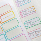 Heart Checklist Appointment Label Bujo Planner Stickers: Rainbow