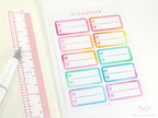 Heart Checklist Appointment Label Bujo Planner Stickers: Rainbow