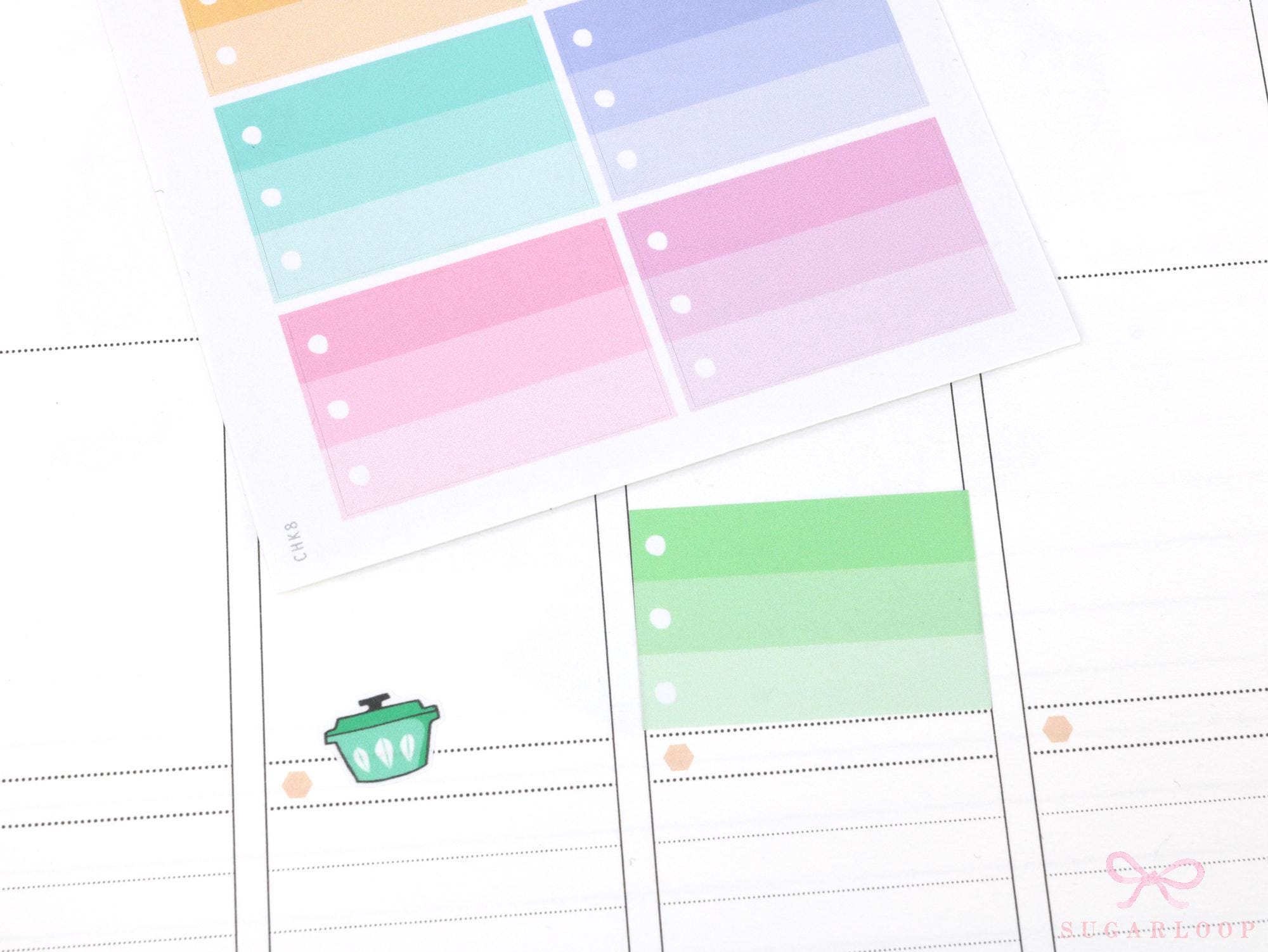 Half Box Ombre Checklist Planner & Journal Stickers