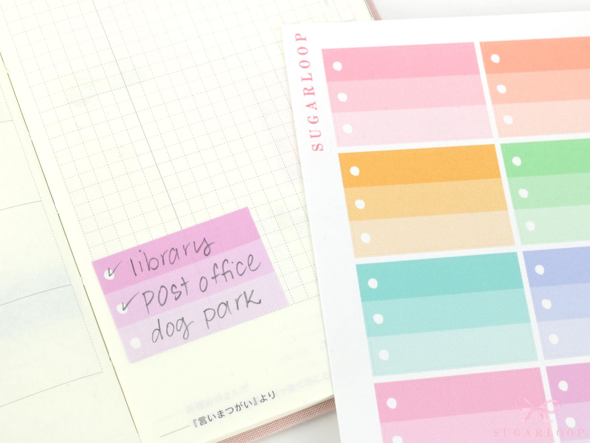 Half Box Ombre Checklist Planner & Journal Stickers