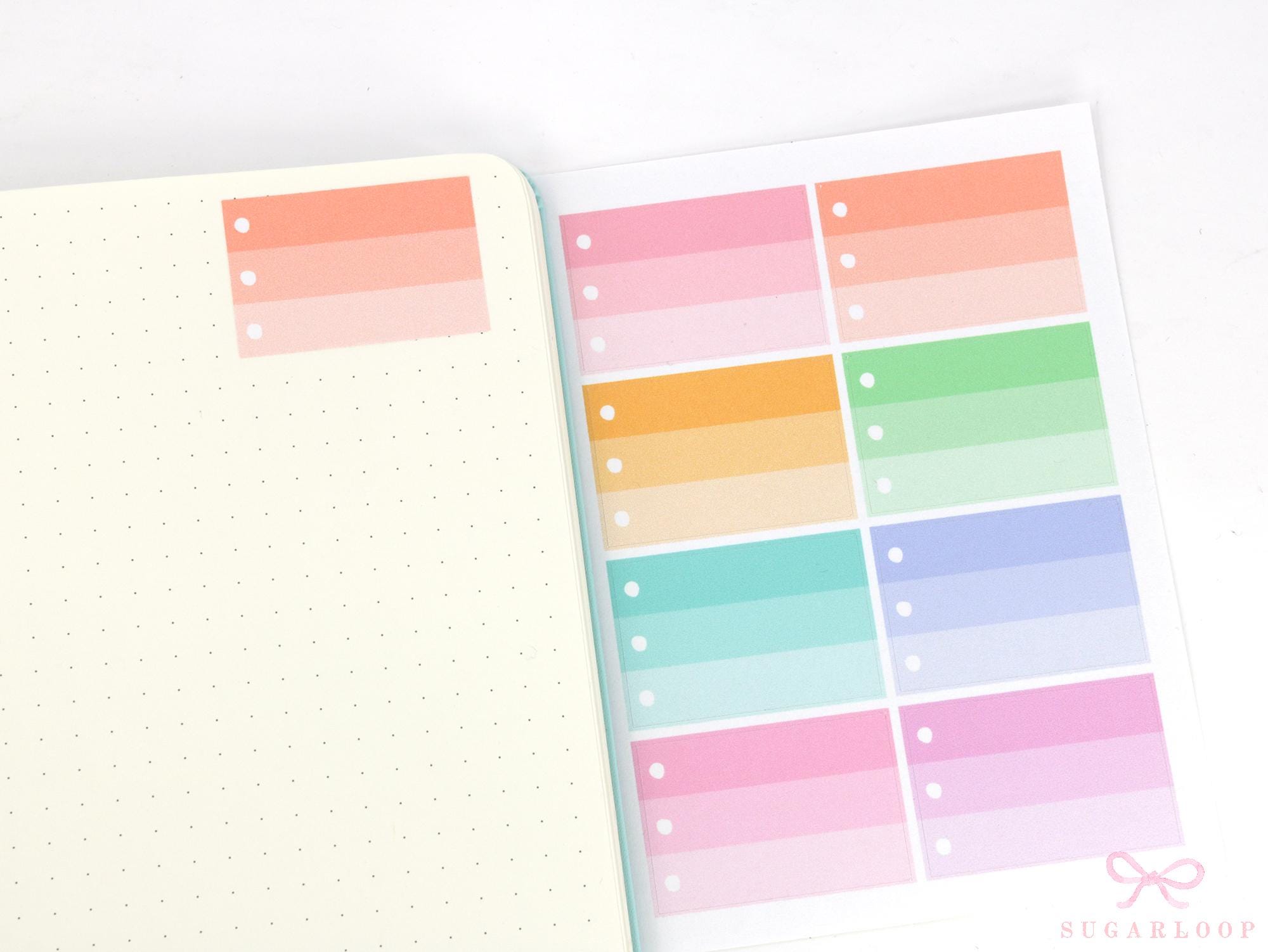 Half Box Ombre Checklist Planner & Journal Stickers