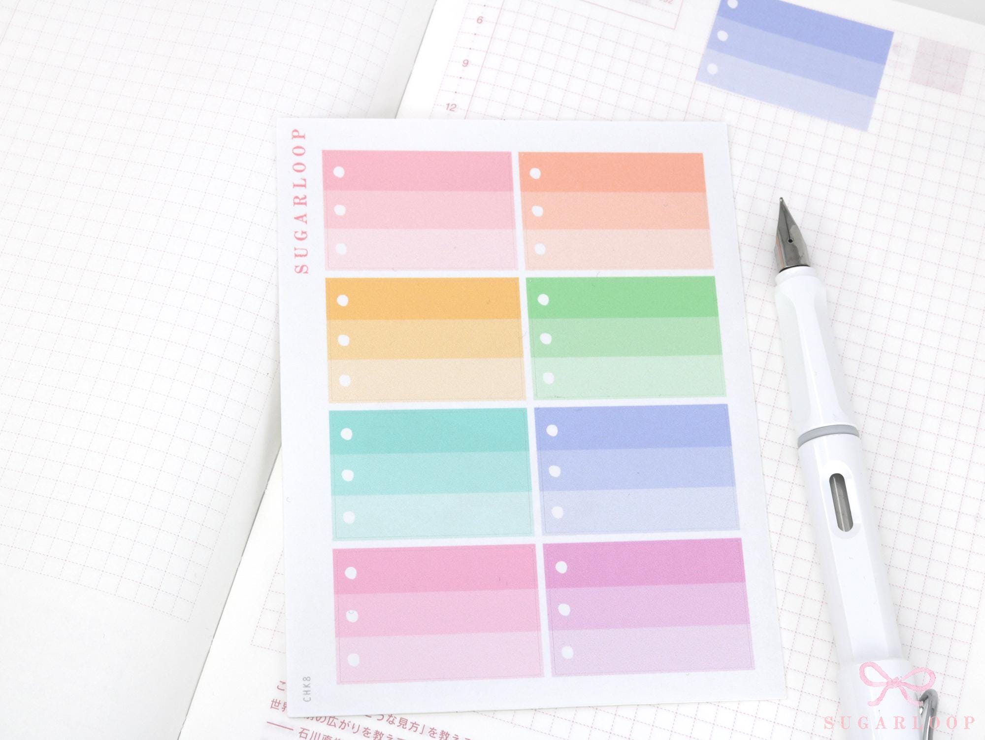 Half Box Ombre Checklist Planner & Journal Stickers