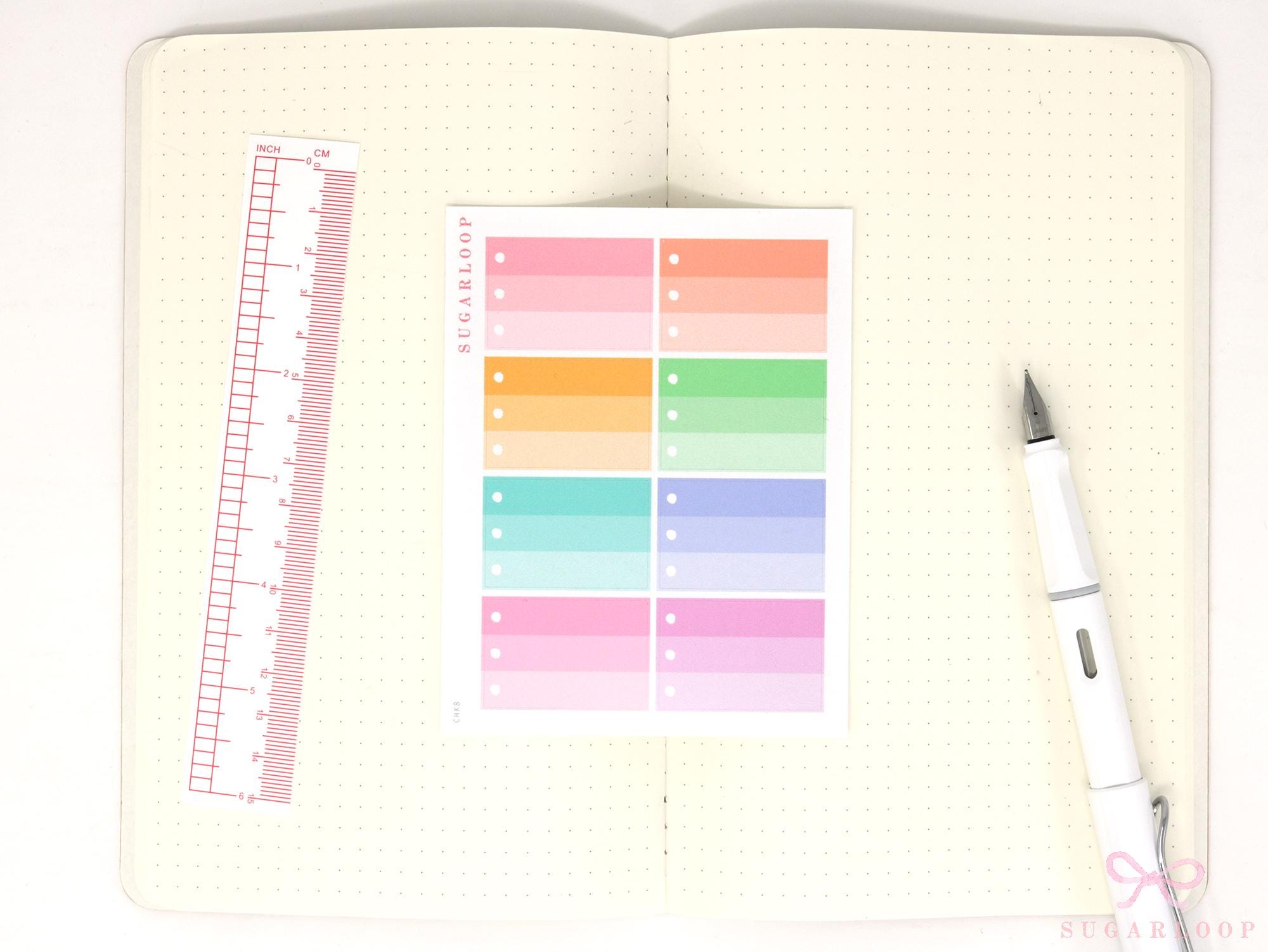 Half Box Ombre Checklist Planner & Journal Stickers