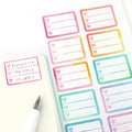 Heart Checklist Label Bujo Planner Stickers: Rainbow