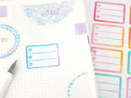 Heart Checklist Label Bujo Planner Stickers: Rainbow
