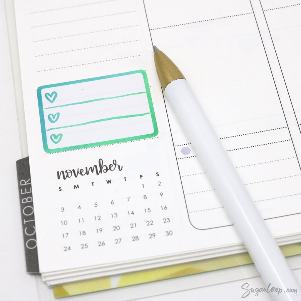 Heart Checklist Label Bujo Planner Stickers: Rainbow