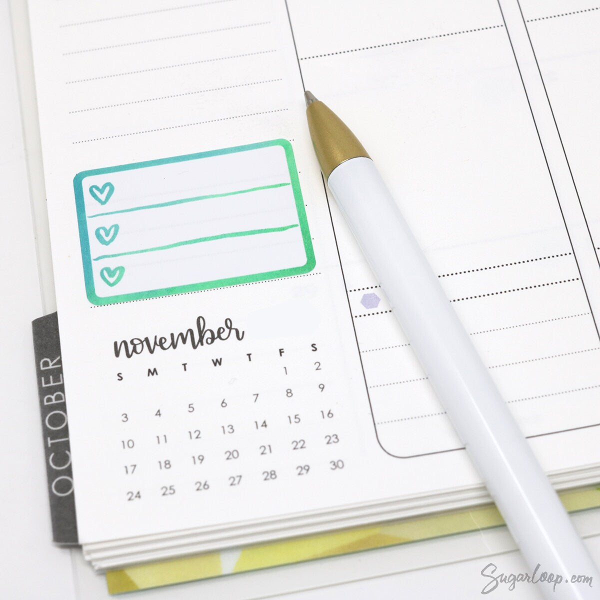 Heart Checklist Label Bujo Planner Stickers: Rainbow