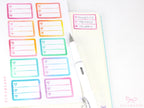 Heart Checklist Label Bujo Planner Stickers: Rainbow