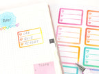 Heart Checklist Label Bujo Planner Stickers: Rainbow