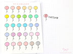 Cute Balloon Doodle Reminder Stickers for Planners