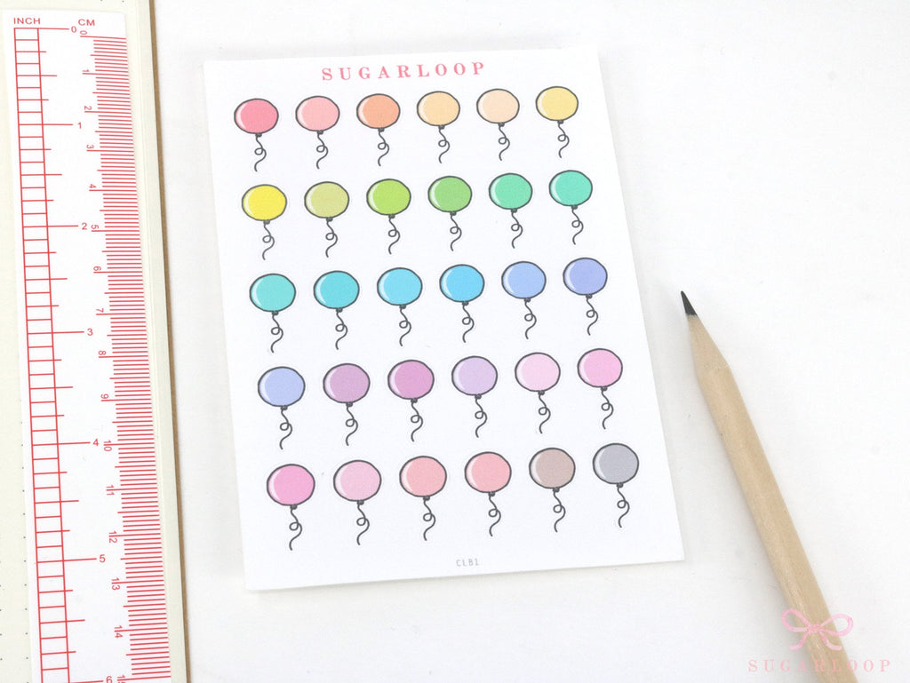 Cute Balloon Doodles Reminder Stickers for Planners  Bullet Journals  Calendars and Diaries