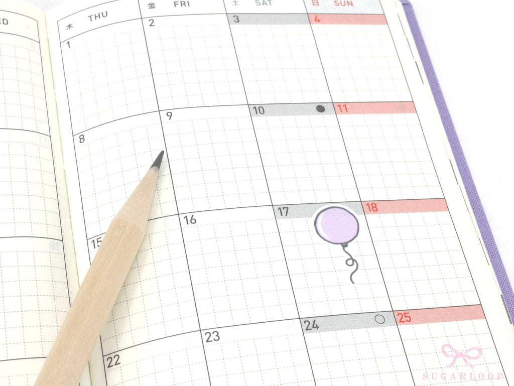 Cute Balloon Doodles Reminder Stickers for Planners  Bullet Journals  Calendars and Diaries