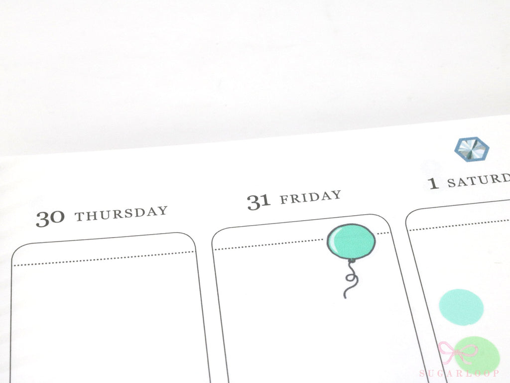 Cute Balloon Doodles Reminder Stickers for Planners  Bullet Journals  Calendars and Diaries