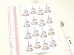 Cute Birthday Slice with Candle - Reminder Stickers