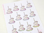 Cute Birthday Slice with Candle - Reminder Stickers