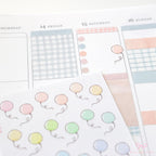 Cute Pastel Balloon Doodles Reminder Stickers
