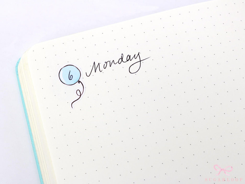Cute Pastel Balloon Doodles Reminder Stickers