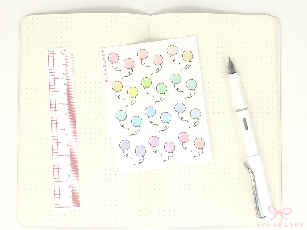 Cute Pastel Balloon Doodles Reminder Stickers