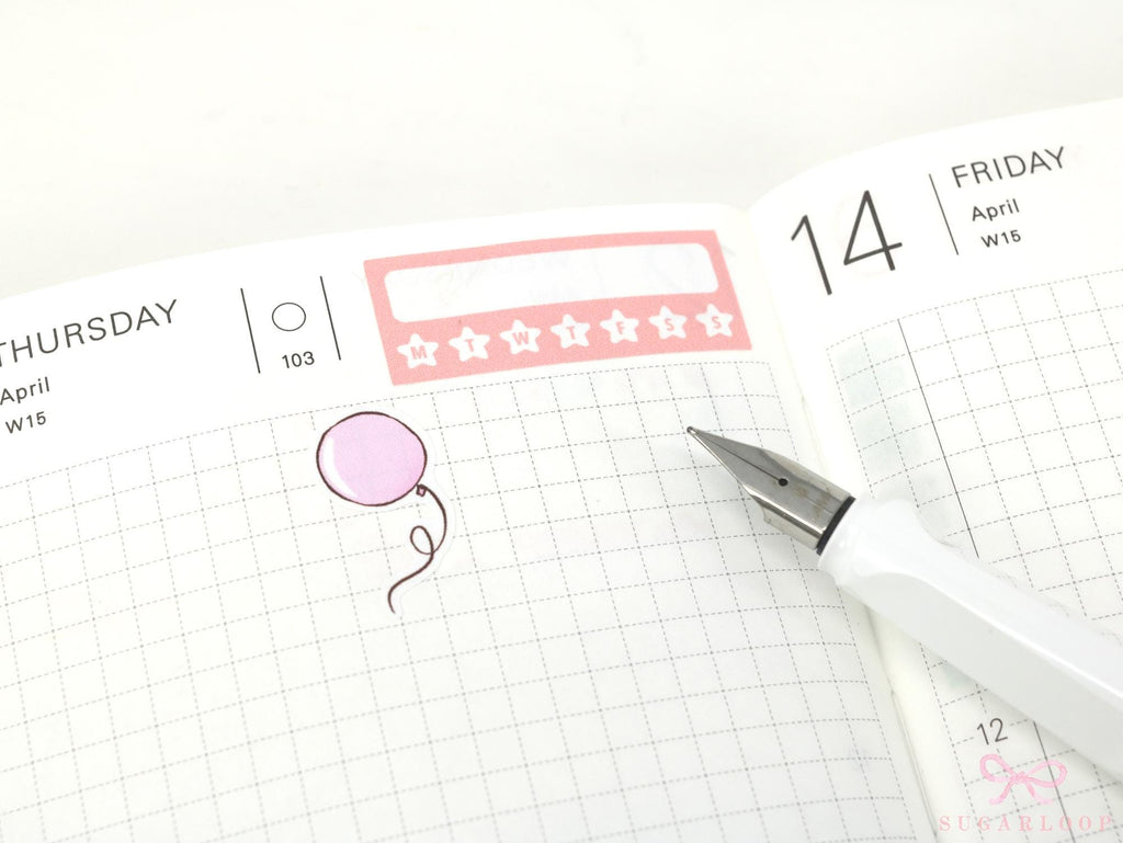 Cute Pastel Balloon Doodles Reminder Stickers