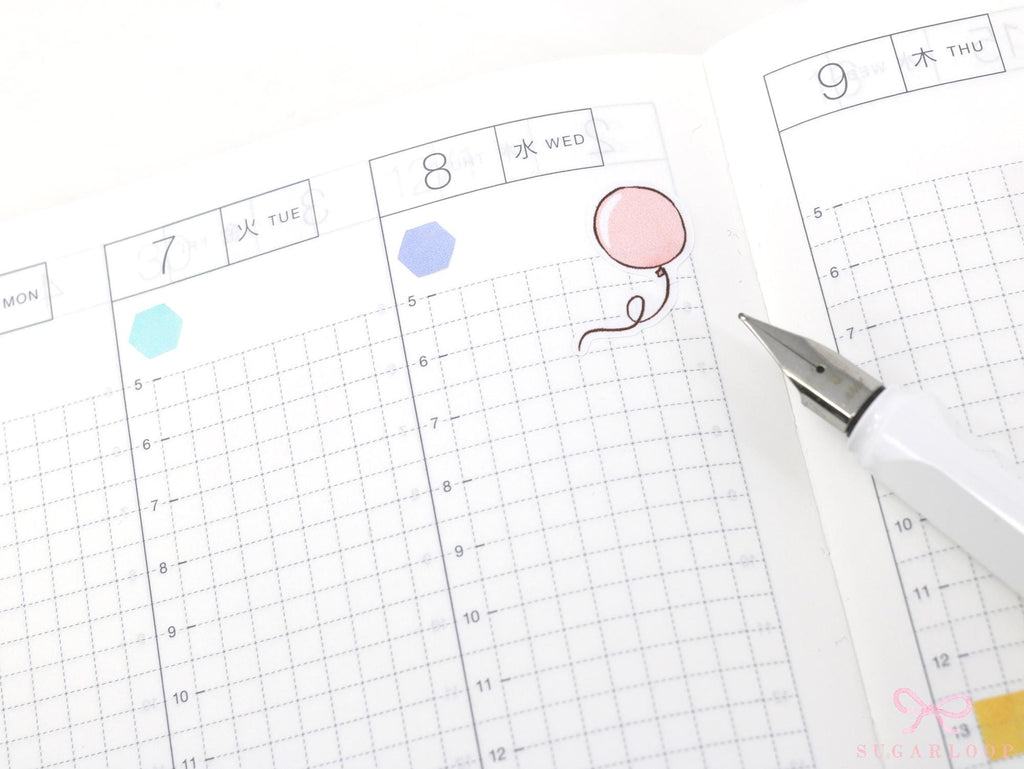 Cute Pastel Balloon Doodles Reminder Stickers