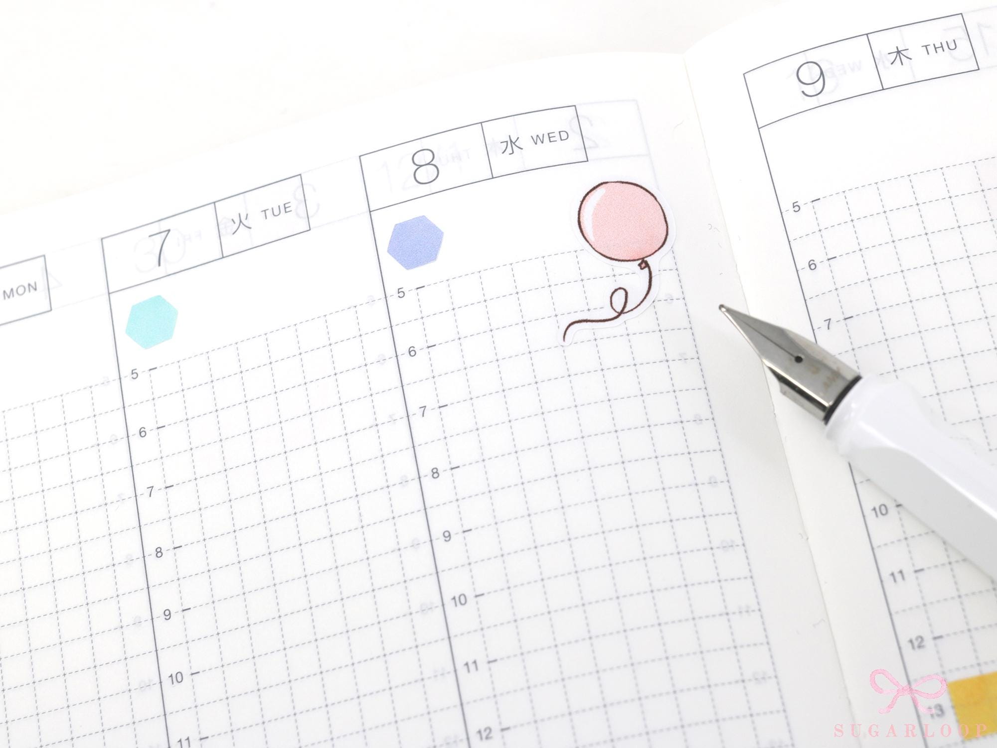 Cute Pastel Balloon Doodles Reminder Stickers